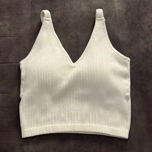 Stretchy soft white padded tank top